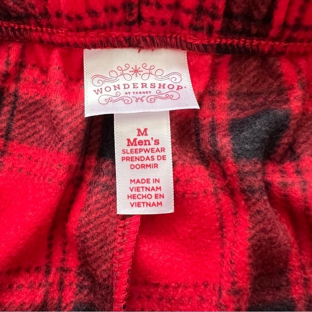 Wondershop Men's Red and Black Plaid Pajama Pants- M - Picture 5 of 6